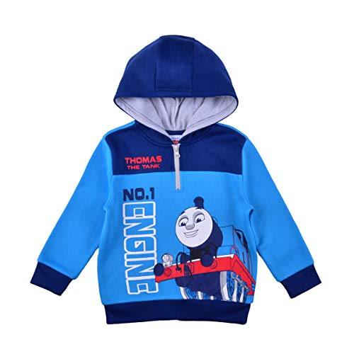 Thomas and Friends Thomas, James and Percy Boys’ Half Zip Up Hoodie for Toddler and Little Kids – Blue/Navy/Red