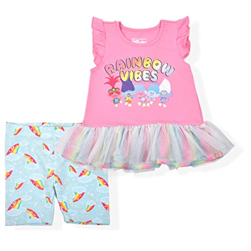 Trolls WT Girl's 2-Piece Rainbow Vibes Legging Set, Pink