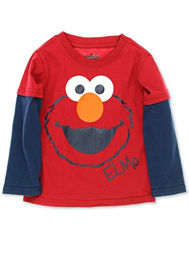 Sesame Street Elmo and Cookie Monster Boys T-Shirt for Infant and Toddlers – Blue or Red