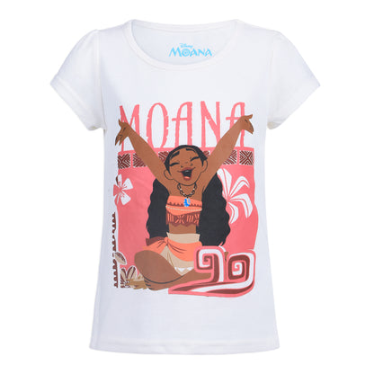 Disney Moana Girls 3 Pack T-Shirts for Toddler, Little and Big Girls - Green/Grey/White