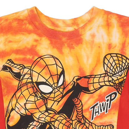 Marvel Spiderman Boys’ Short Sleeve T-Shirt for Toddler and Little Kids – Orange/Red