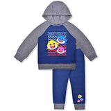 Nickelodeon Boys’ Baby Shark Hoodie and Jogger Set for Toddler Kids – Blue/Navy/Grey