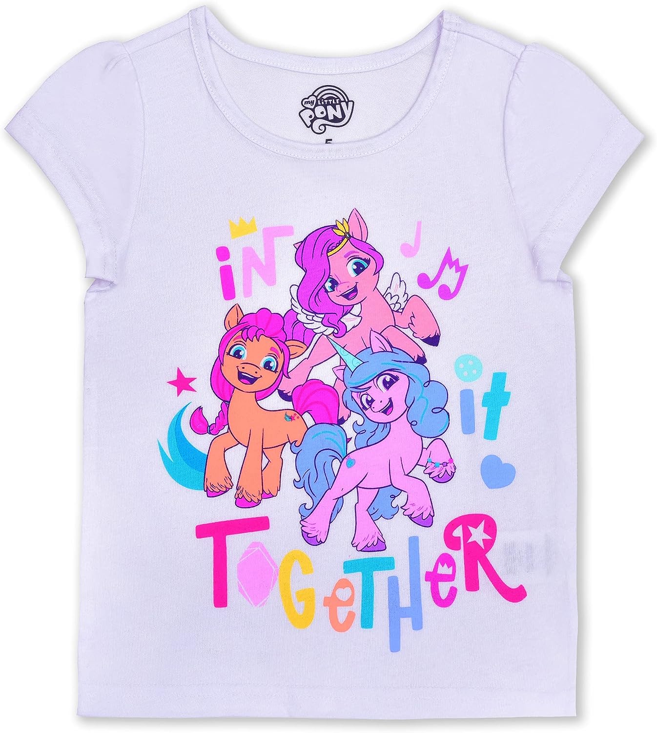 My Little Pony Hasbro Girls? Zip Up Hoodie, Short Sleeve Tee and Legging Pants Set for Little and Big Kids ? Pink/White/Blue