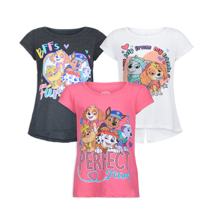 Nickelodeon Paw Patrol Girls and Toddlers 3-Pack T-Shirts