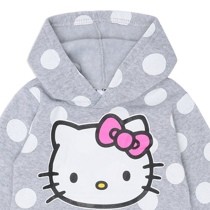 Hello Kitty Girls 2 Piece Hoodie and Legging Set for Infant, Toddler, Little and Big Girl - Grey/Pink