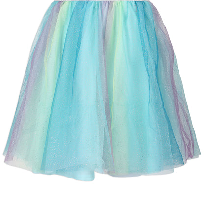 Disney Frozen Elsa and Anna Girls’ Sleeveless Dress Tutu and 4 Ponytail Hair Ties for Little Kids - Blue