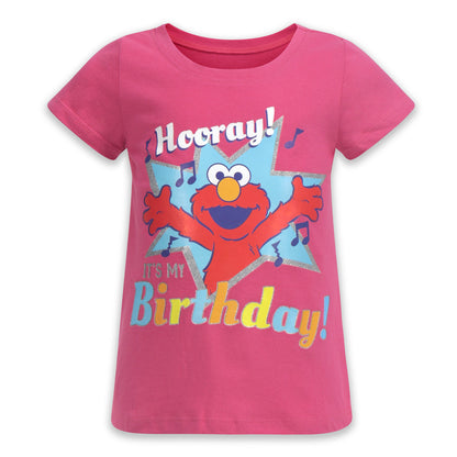 Sesame Street Elmo Girls’ Birthday T-Shirt for Infant and Toddler - Red