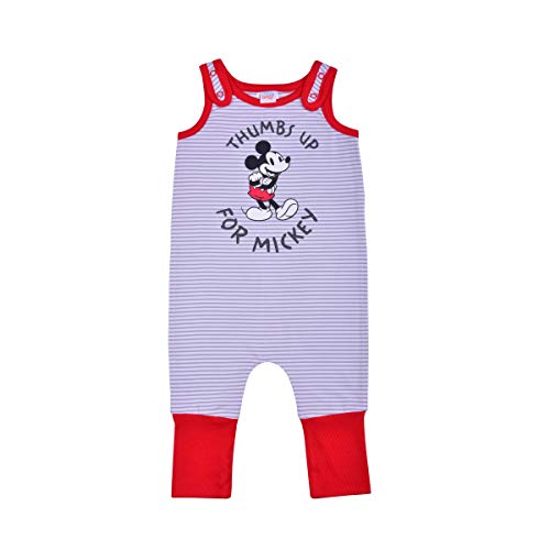 Disney Mickey Mouse Romper, Grow with Me Coverall for Baby to Toddler, Play Wear, Grey