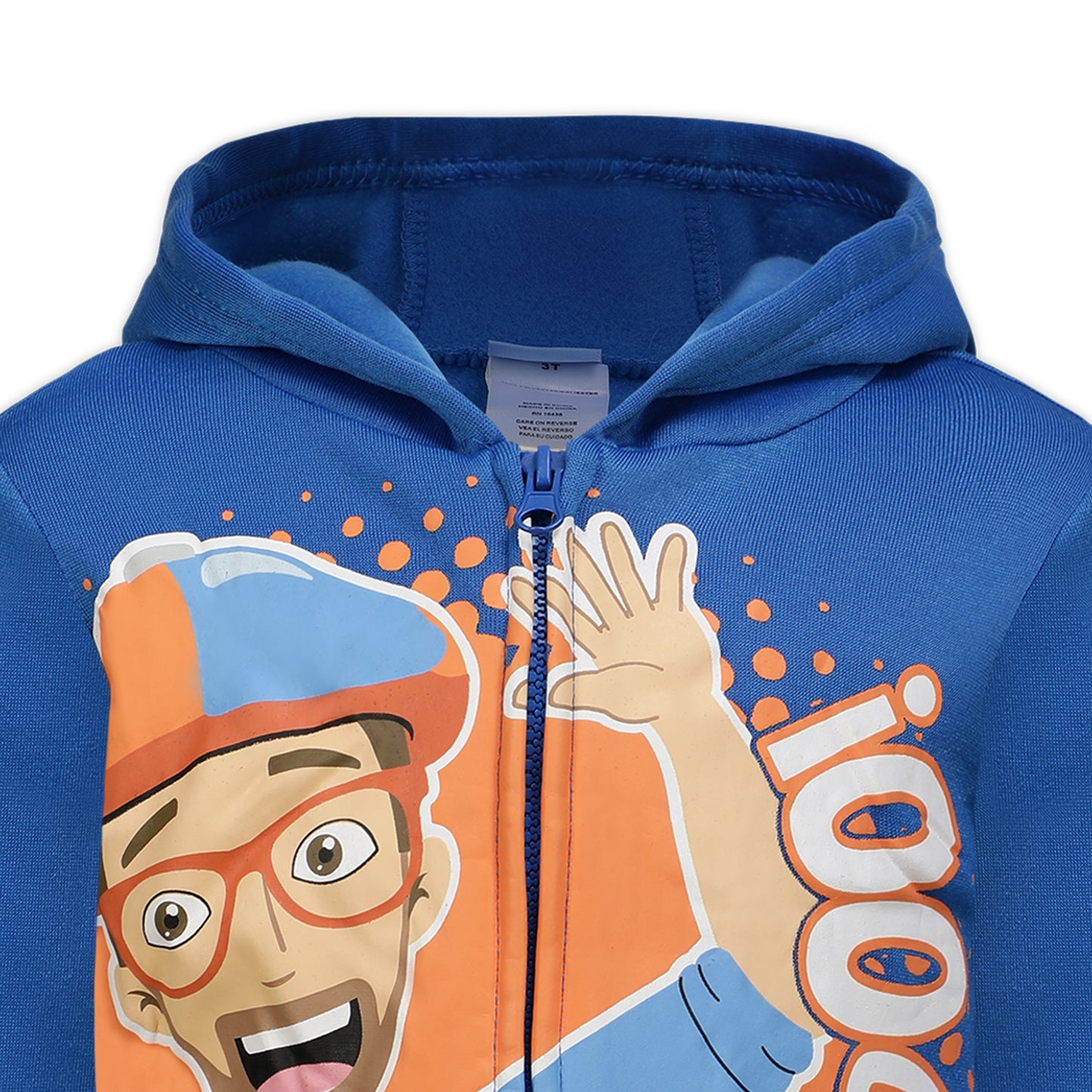 Blippi Boys Zip Up Hoodie for Toddler and Little Kids – Blue