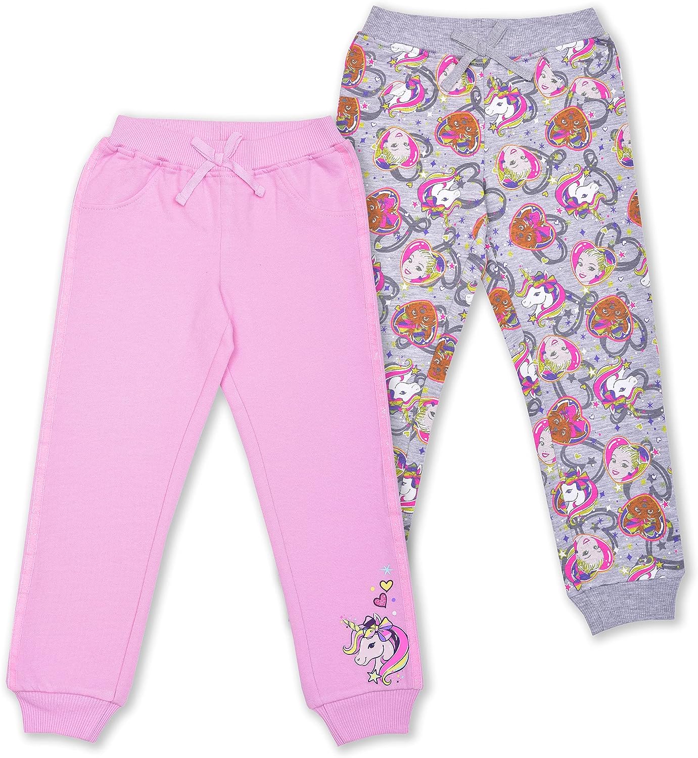 Nickelodeon Girl's 2 Pack Jojo Siwa Unicorn Jogger Pants Set