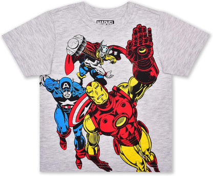 Marvel Avengers Boys 2 Piece T-Shirt and Jogger Sweatpants Set for Toddlers and Little Kids - White/Grey