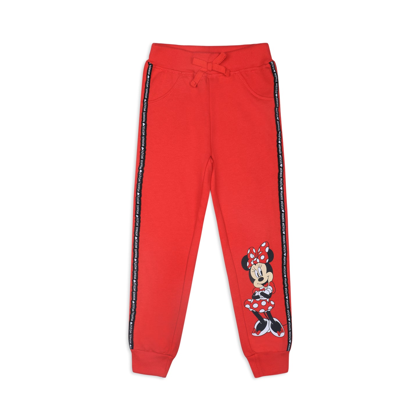 Disney Minnie Mouse Girls' 2 Pack Jogger Pants for Toddler and Little Kids – Red/Grey