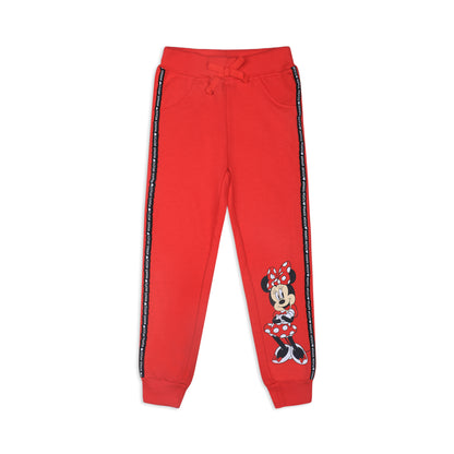 Disney Minnie Mouse Girls' 2 Pack Jogger Pants for Toddler and Little Kids – Red/Grey