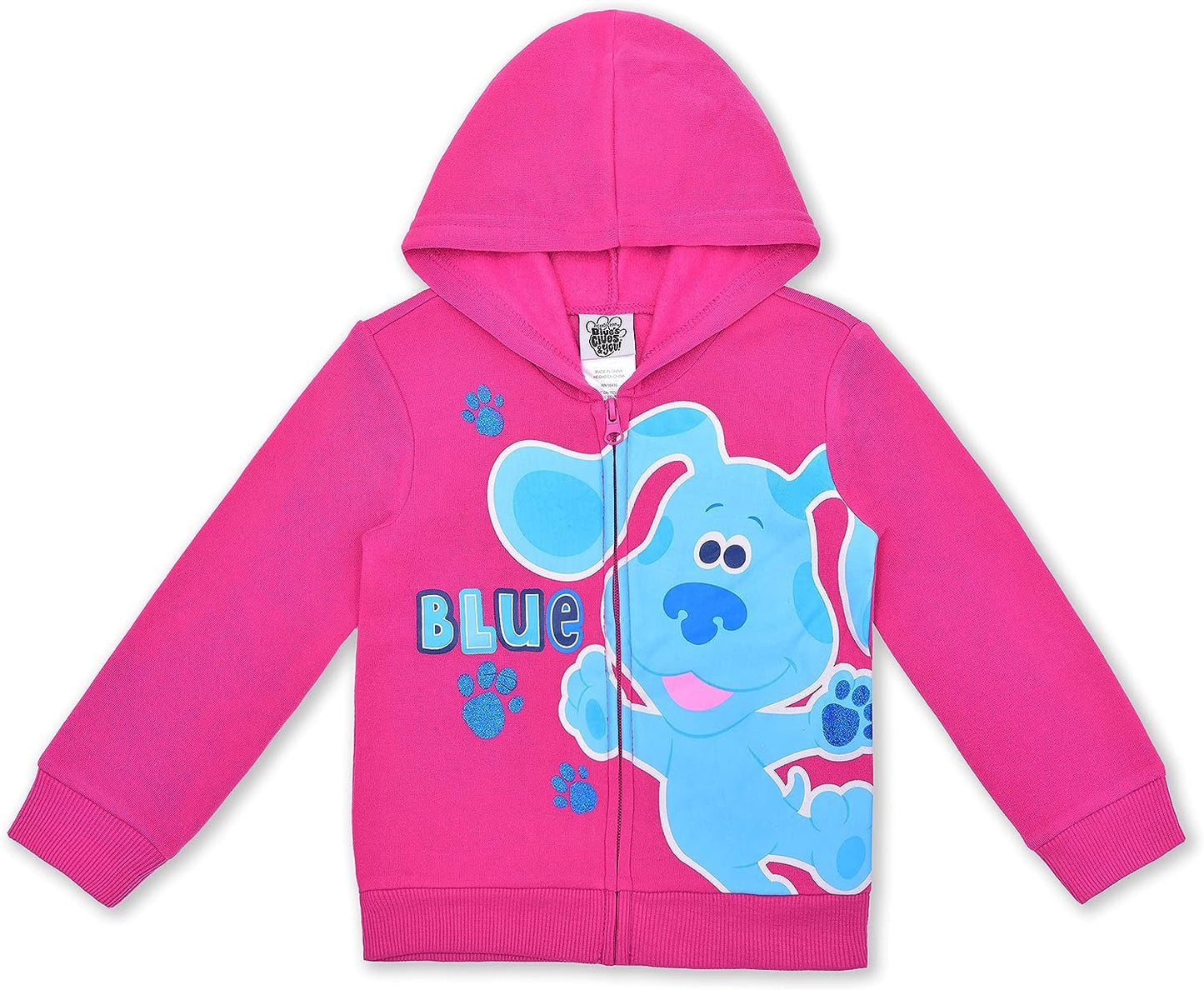 Nickelodeon Blue?s Clues Girls Blue and Magenta T-Shirt, Zip Up Hoodie and Leggings Set for Infant and Toddlers