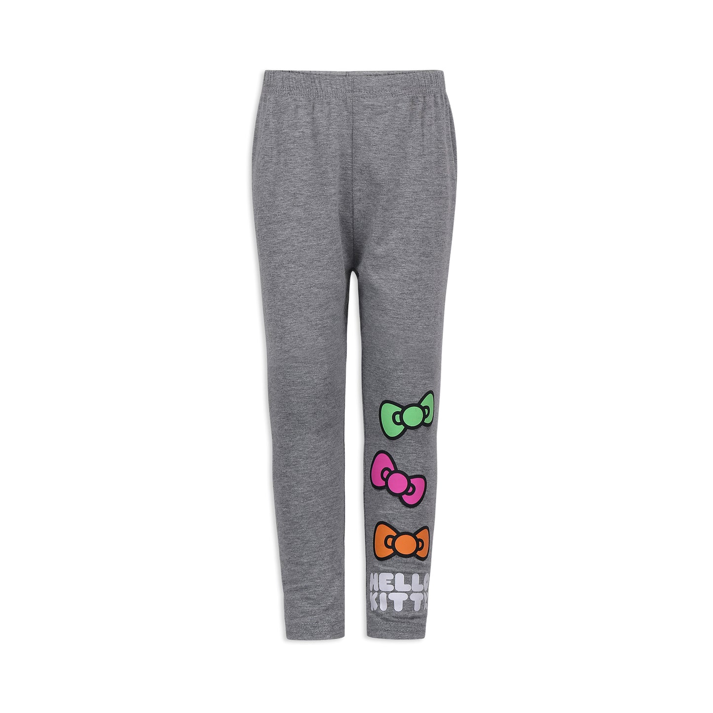 Hello Kitty Girls Long Sleeve Shirt and Legging Pants Set for Toddler, Little and Big Kids – Grey/Pink