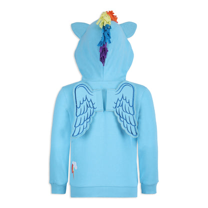 Hasbro My Little Pony Girls Rainbow Dash, Twilight Sparkle and Pinkie Pie Zip Up Hoodie for Toddler and Little Kids