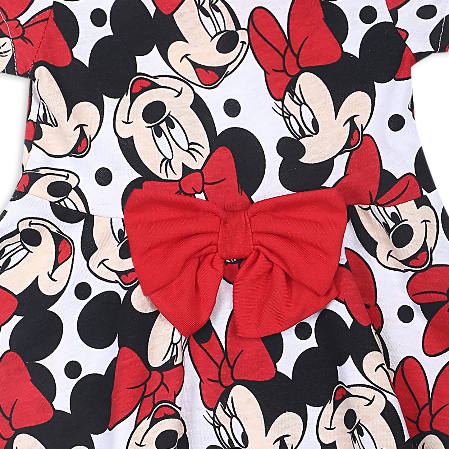 Disney Minnie Mouse Girls 2 Pack Dresses with a Bow for Toddler and Little Kids - Red