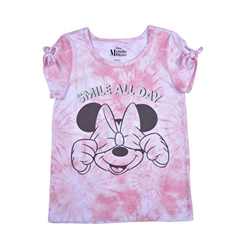 Disney Minnie Mouse Girl’s Short Sleeves Tee Shirt for Kids, Loose Fit Top