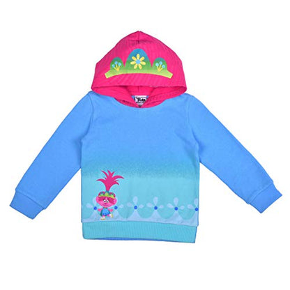 Universal Trolls World Tour Poppy Girls’ Hooded Sweatshirt for Toddler – Pink/Blue