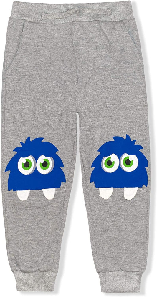 10THREADS Monster Boys Jogger Pants for Toddlers – Grey/Blue