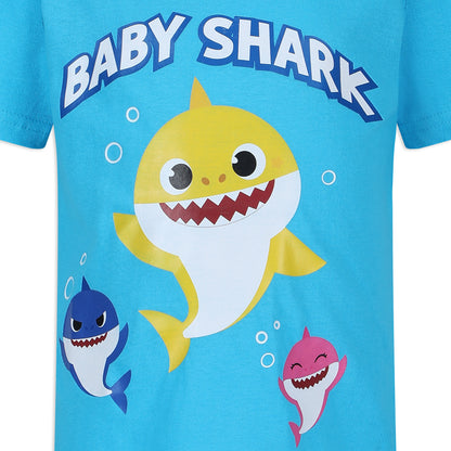 Nickelodeon Baby Shark T-Shirt and Short Set for Toddler Boys – Blue/Black or Grey/Blue or Grey/Orange or Grey/Black