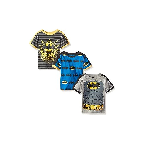 DC Comics Batman Boys 3 Pack T-Shirt for Toddler and Little Kids ? Blue/Yellow/Grey