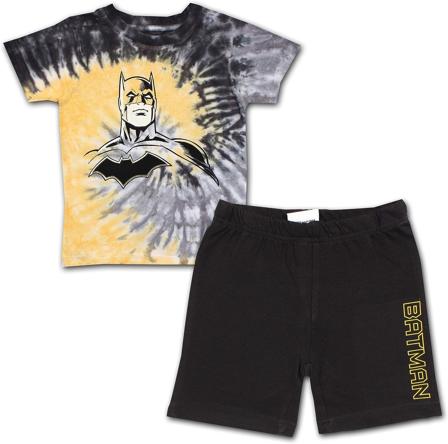 BATMAN Warner Bros Boys Short Sleeve Shirt and Shorts Set for Toddler and Little Kids ? Yellow/Black