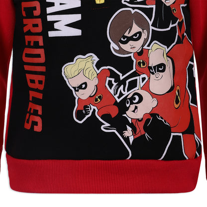 Disney The Incredibles Boys Half Zip Up Hoodie for Toddler and Little Kids – Red