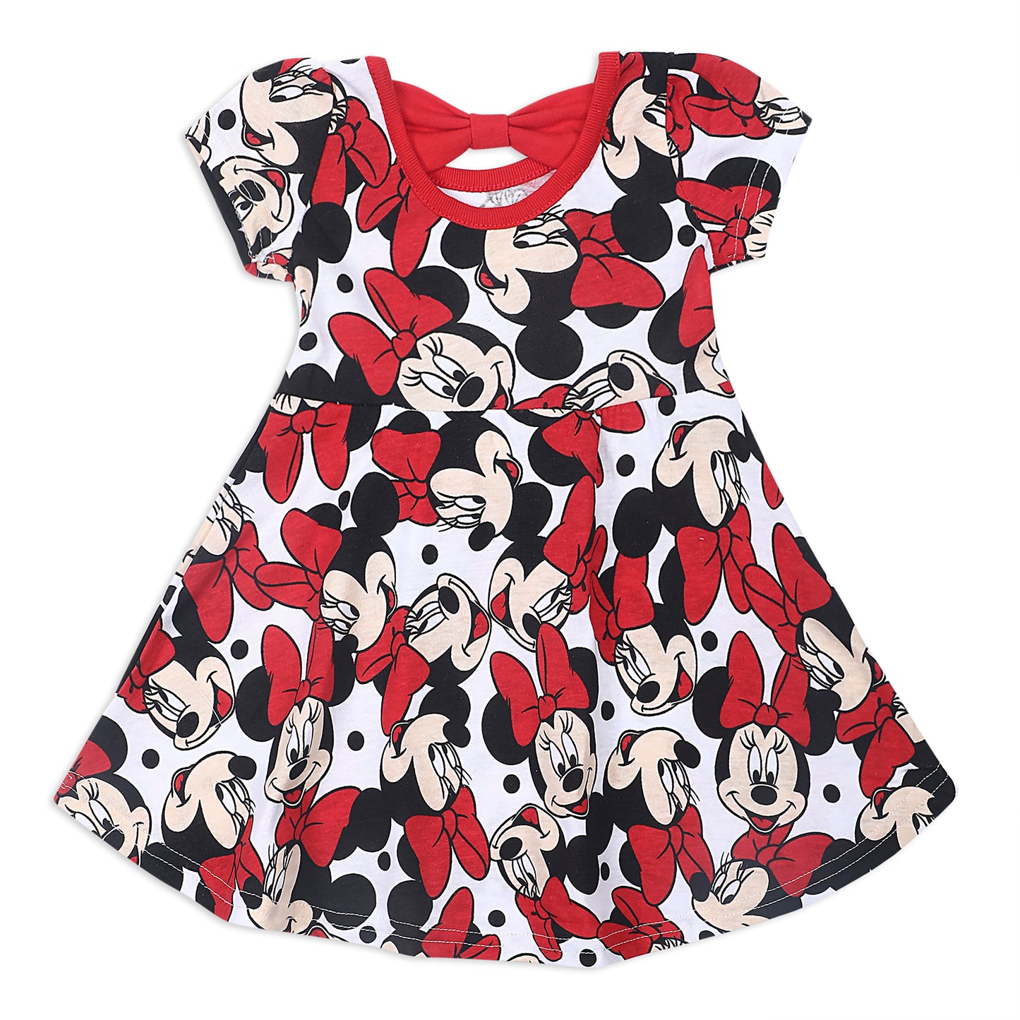 Disney Minnie Mouse Girls 2 Pack Dresses with a Bow for Toddler and Little Kids - Red