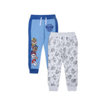 Nickelodeon Paw Patrol Marshall, Rubble and Chase Boys' Jogger Pants 2 Pack for Toddler and Little Kids – Blue/Grey