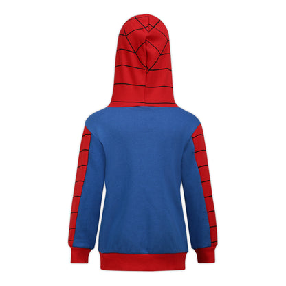 Marvel Avengers Captain America and Spiderman Boys Zip-Up Hoodie for Toddler and Little Kids - Navy/Red/White