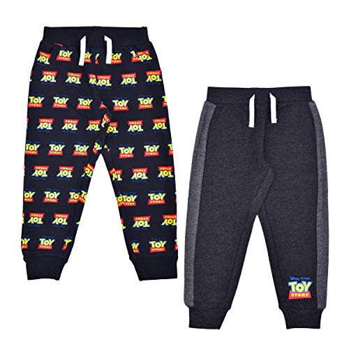 Disney Toy Story Boys’ 2 Pack Joggers for Toddler and Little Kids - Black/Grey