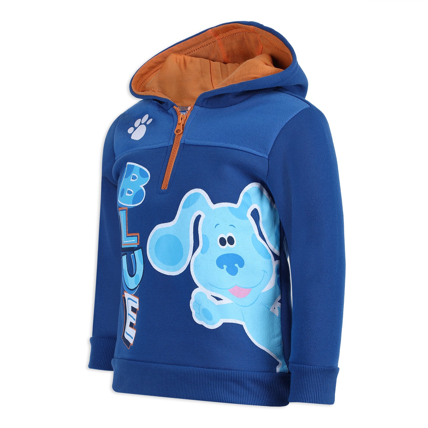 Nickelodeon Blues Clues Boys Half Zip Up Pullover Hoodie for Infant and Toddler - Blue/Orange