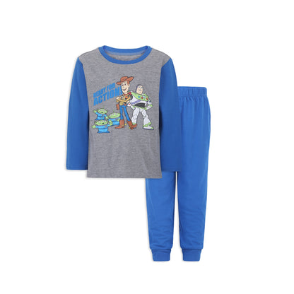 Disney Toy Story Boys’ Buzz Lightyear, Woody and Aliens Long Sleeve Shirt and Jogger for Toddler and Little Boys