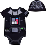 Star Wars Boys’ Roleplay Short Sleeve Bodysuit for Newborn and Infant – White or Brown or Black