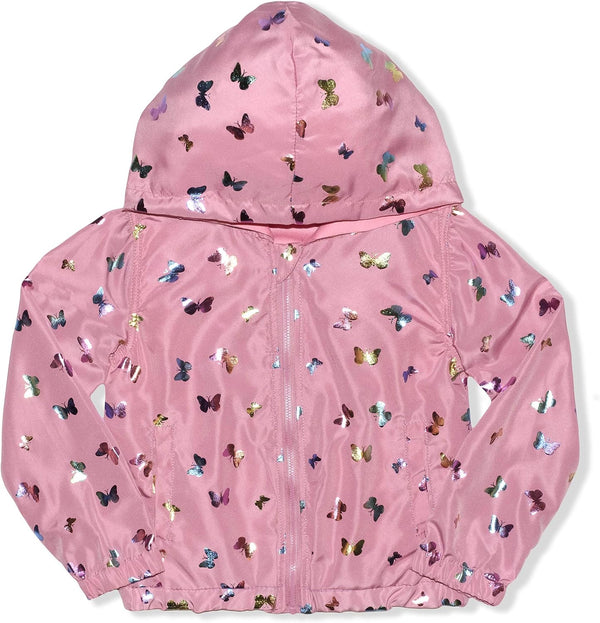 Young Hearts Girls? Zip Up Windbreaker Jacket for Little Kids ? Pink or Green