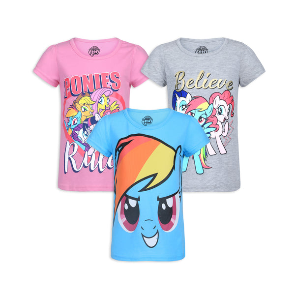 My Little Pony Hasbro Twilight Girls' Short Sleeve T-Shirt (Pack of 3)