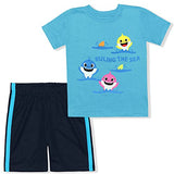 Nickelodeon Baby Shark Boys’ T-Shirt and Short Set for Toddler – Blue/Navy