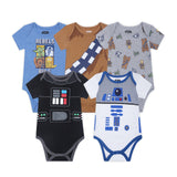 Star Wars Boys' 5 Pack Bodysuit Costume for Infant – Blue/Grey/Brown/Black/White