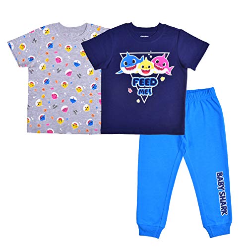 Nickelodeon Baby Shark Boys T-Shirt and Jogger Pants Set for Toddler - Navy/Blue/Grey