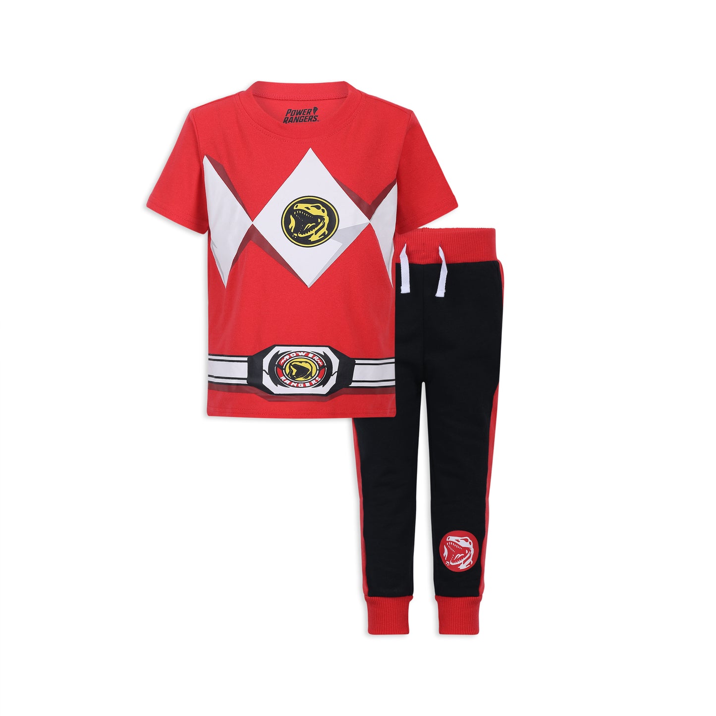 Hasbro Power Rangers Boys Short Sleeve Shirt and Joggers Set for Little Kids – Black/Red or Blue/Navy