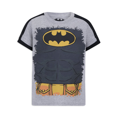 DC Comics Batman Boys 3 Pack T-Shirt for Toddler and Little Kids – Blue/Yellow/Grey