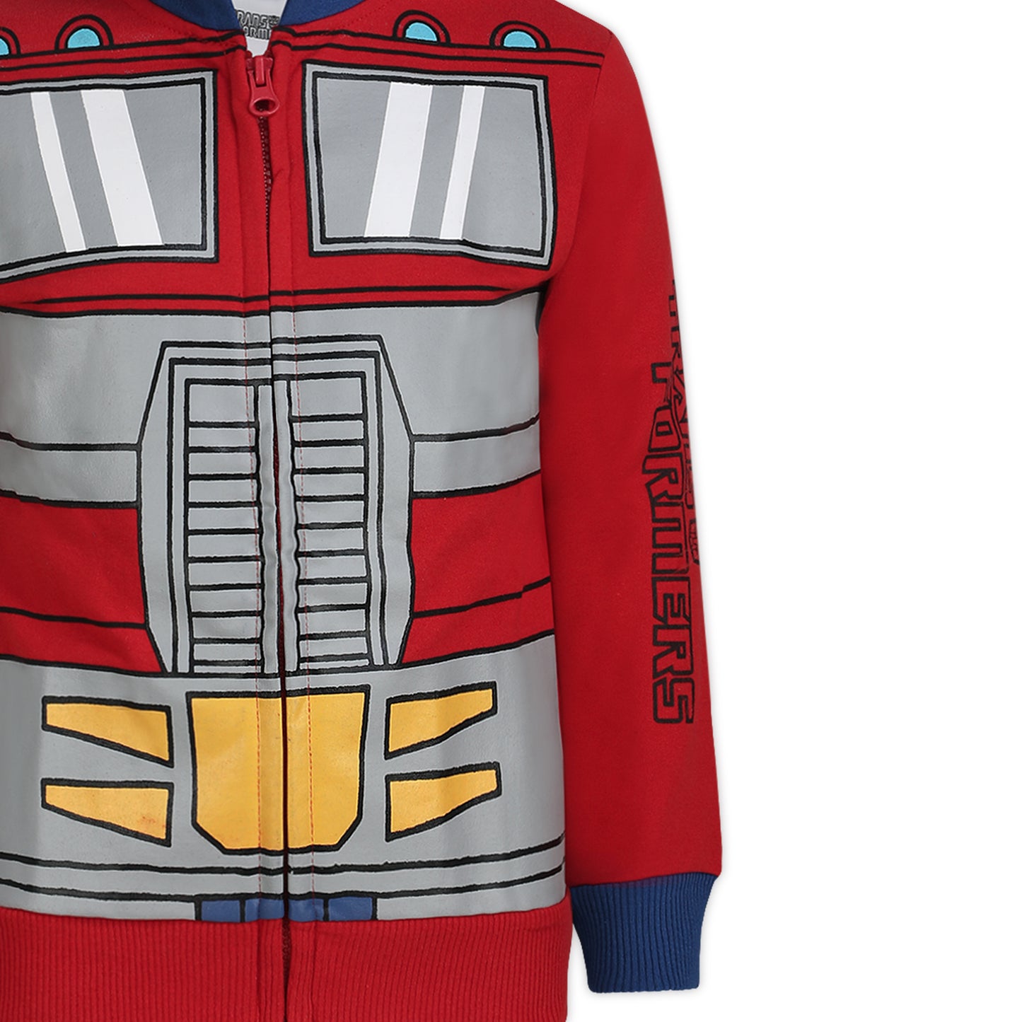 Hasbro Transformers Optimus Prime and Bumblebee Boys’ Zip Up Hoodie for Little Kids – Blue/Red/Yellow
