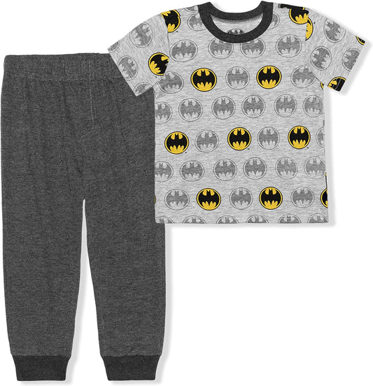 BATMAN Boys? T-Shirt and Jogger Pants Set for Toddler and Little Kids ? Grey