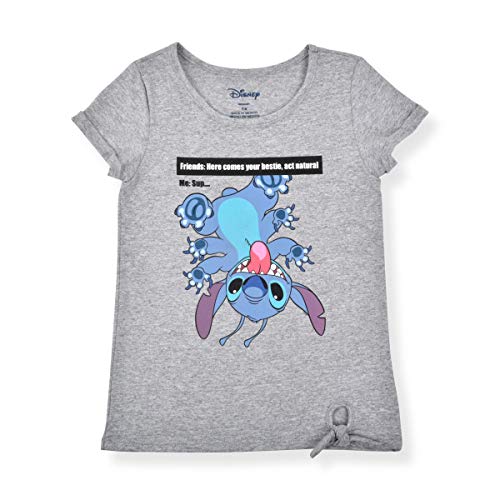 Disney Lilo & Stitch Girl's Graphic Tee Shirt, 100% Cotton