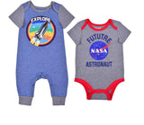 NASA Astronaut Coverall and Onesie Set, Sleepwear Bodysuit, Play Romper for Baby
